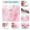 VEELIKE Pink Peel and Stick Backsplash Long Hexagon Self Adhesive