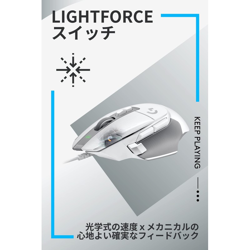 Logicool G G502 X Wired Gaming Mouse G502X-WH LIGHTFORCE Hybrid