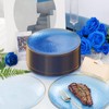 Rubtlamp 100 Pcs Blue And Gold Plastic Plates - 10