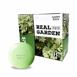 Happy Bath Real Garden Mugwort Soap 90g 8 Pack Soap Herb Cleanser Natural Ingredients Skin Care Handmade Cash on Delivery or Pay upon Order / 해피바스 리얼가든 쑥 비누 90g 8팩 솝 허브 클렌저 자연 재료 스킨 케어 핸드 메이드 착불 또는 주문시 결제