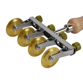 Adjustable Dough Cutter with 4 Blades Smooth Brass