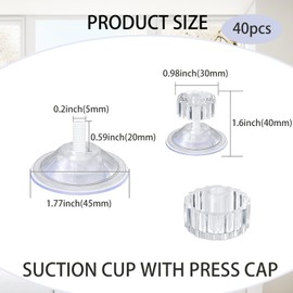 LDHHYH 40 PCS Limpets for Caravan Awning, 45mm Awning Suction Cups, High-Grip Caravan Awning Suction Cups, Limpets for Awning, Boat, Caravan Van,Camper, Motorhome Side Canopy Fixing