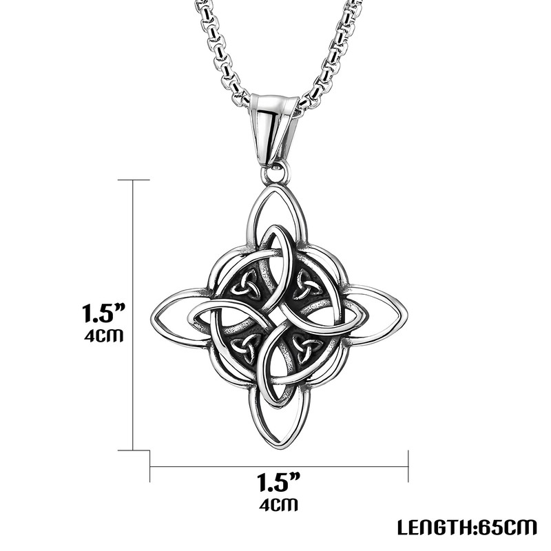 HannaFires Nordic Vintage Celtic Knot Pendant Viking Necklace Retro Accessory