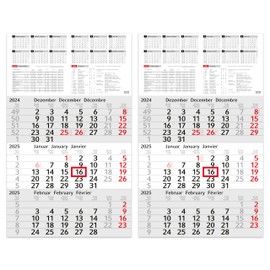 3 Month Calendar 2025 Wall Calendar with Slider - "INFO" Calendar 2025 Wall Calendar 30 x 50 cm Large - Office Calendar | with School Holidays, Holidays & Annual Overview (2 Pieces) Information 3