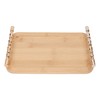 Bamboo Serving Tray with 2 Handle Eco Friendly Multipurpose Rectangular