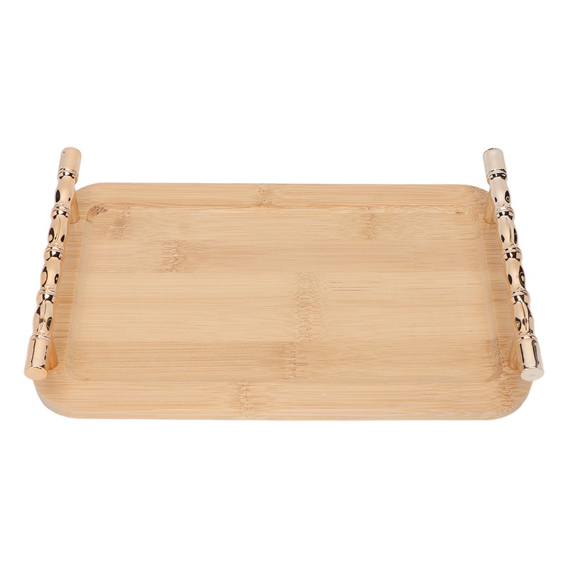 Bamboo Serving Tray with 2 Handle Eco Friendly Multipurpose Rectangular