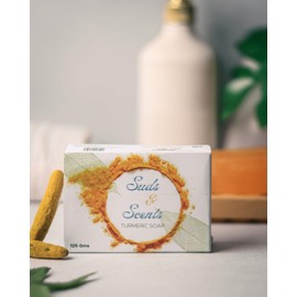 Suds & Scents Turmeric Soap with Neem Extract, For all Skin types. Treats Acne, Skin Irritation, inflammation and Hyper Pigmentation