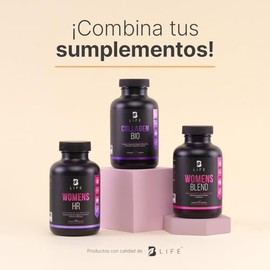 B Life Vitaminas para el Cabello de la Mujer con 90 Cápsulas | Fórmula con Colágeno, Biotina, Ácido Hialurónico, Vitamina C y más Ingredientes Claves 
