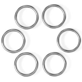 BEYOURD 1 1 3/4 inch Metal O Rings, Stainless Steel Round Ring Buckles, Solid Welded Metal Loop for Dog Collars, Macrame, Hanging Strap Slings
