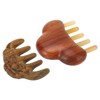 2Pcs Meridians Comb 5 Tooth Portable Sandalwood Rosewood for Head