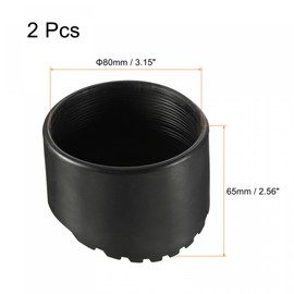 sourcing map Ladder Non-Slip Feet Mat 80mm ID Rubber Round Telescopic Ladder Accessories Pad Cover Cushion for Ladder Protection Black Pack of 2