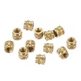 sourcing map Knurled Insert Nuts, 120Pcs M2 x 3mm L x 3.5mm OD 3D Printing Brass Nuts Female Threaded Inserts Brass Heat Set Insert Embedment Nut