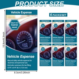 Motiskyy 6 Pcs Vehicle Mileage Log Book for Car Auto Mileages Expense Record Notebook Tracker Vehicle Expenses Journal Business Bookkeeping for Driving, 6.3 x 3.3 Inch 32 Pages Each (Expense)
