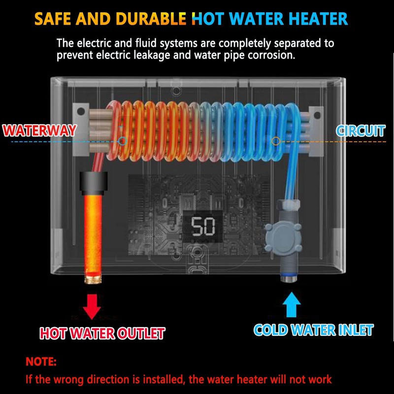 DAORDAER Electric Tankless Water Heater 3000W 110V, Instant On-Demand Hot
