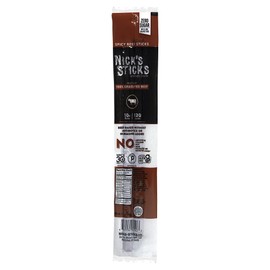 Nick's Sticks Clean & Balanced 100% Grass-Fed Spicy Beef Snack Sticks | Made in the USA | Gluten Free | Paleo, Keto, Whole30 Approved | No Soy, Antibiotics or Hormones (6 – 1.7oz. Packs of 2 Sticks)