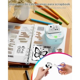 Sticker Printer, PrintPods Mini Printer, Bluetooth Portable Sticker Maker with 3 Rolls Paper, Print Pod Inkless Thermal Printers for iphone,...       