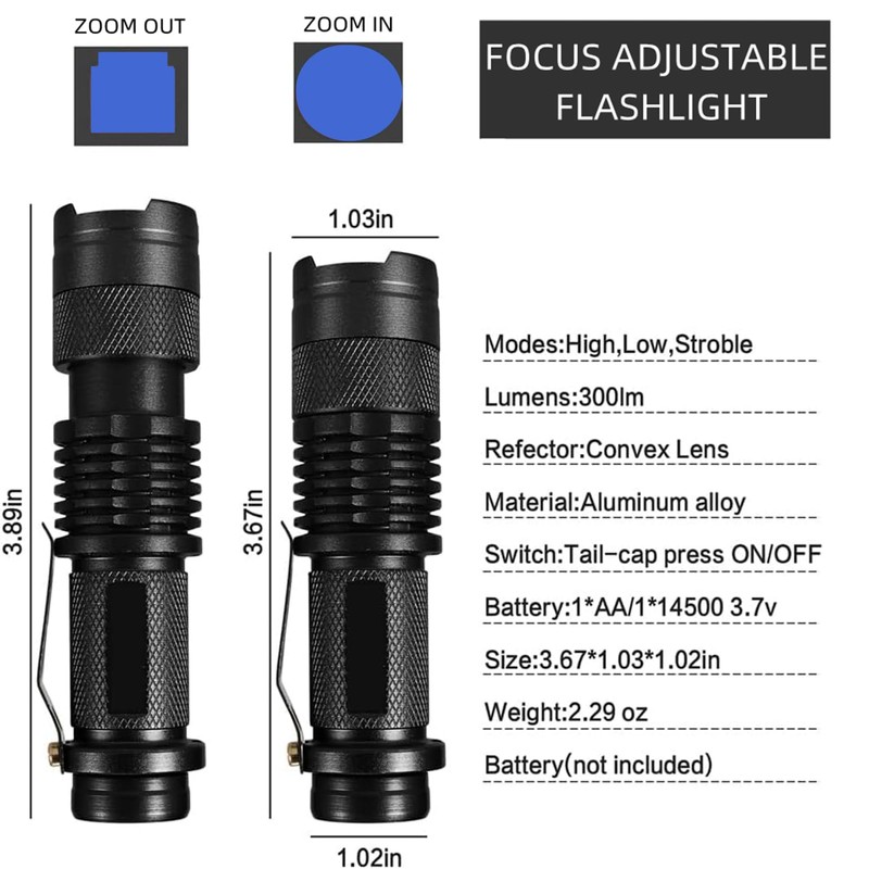 LIAISIMI LED Flashlight Multifunctional Work Light Portable Mini Lamp 3