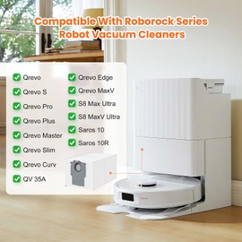 24 Pack Qrevo Dust Bags for Roborock QV 35A/Saros 10R/Qrevo S/Qrevo Pro/Qrevo Plus/Qrevo Master/Qrevo Slim/Qrevo Curv/Qrevo Edge/S8 MaxV Ultra Robot Vacuum, 3L Large Capacity Replacement Dust Bag