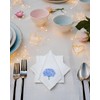 Embroidered Pretty Blue Hydrangea Cloth Napkins Set of 6, 18"x18"