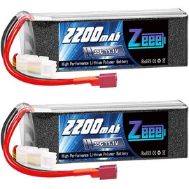 Zeee 2200mAh 11.1V 35C 3S LiPo Battery with Deans T Connector for DJI Airplane RC Quadcopter Helicopter Drone FPV (2 Pack)