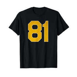 Gold Number 81 Athlete Sports Jersey Supporter Fanwear T-Shirt