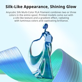 ANYCUBIC Silk Dual Color Pla Filament, 2-in-1 Chrome Coextrusion Color Change 3D Printer Filament 1.75mm Dimensional Accuracy +/- 0.02mm, Silk Texture, 1KG Spool (2.2 lbs), Black Purple