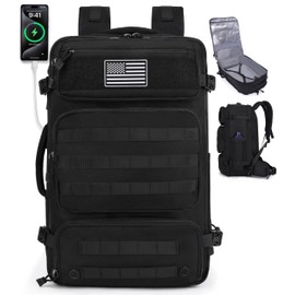 MOZETO Travel Backpack for Men 40L TSA Approved Carry On Backpack with USB Charging Port Durable Water-resistant Convertible Duffle Luggage Bag Large Weekender Bag Daypack Fits 17.3 Inch Laptop
