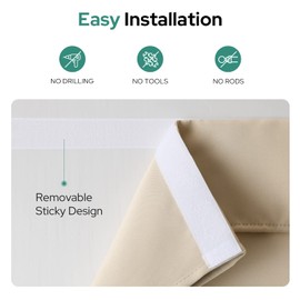 HOMEIDEAS Beige French Door Curtains, Privacy Door Window Curtains, 30 X 68 Inch Blackout French Door Shades for Glass Door, Thermal Insulated Tie Up Shades Door Window Coverings, 1 Panel