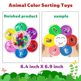 Limpskys Sorting Toys, Color Sorting Sensory Toys, Sensory Toys for Toddlers, Autism Toys for Toddlers 3-4, Quiet Fidget Toys,Color Matching Game (Multicolor-Animal)