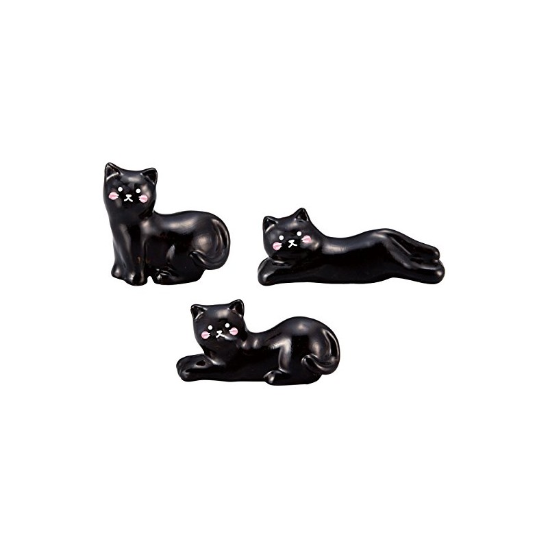 サンアート かわいい食器 「 猫 のキッチン用品 」 黒ねこ(3個セット) 箸置き SAN2397