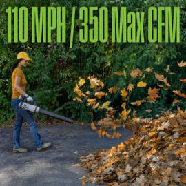 Westinghouse Cordless 20V Leaf Blower Tool Only, 350 CFM and 110 MPH Max Airspeed, 2 hr. Charge Time with Variable Speeds