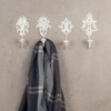 Set of 4 Wall Hooks White Grey Coat Hooks Wall