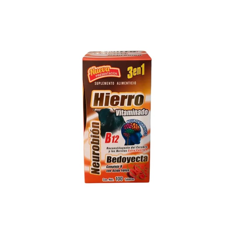Hierro Vitaminado+bedoyecya+neurobion B12(complejo B) 100tab