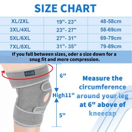 Nvorliy Rodillera De Talla Grande Para Dolor De Rodilla, Rodillera Extragrande Para Mujeres Y Hombres, Rodillera Ajustable Con Estabilizadores Laterales Para Aliviar El Dolor De Rodilla, Artritis, Acl