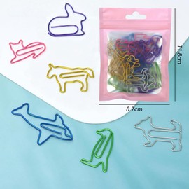 Refoiner Zeme Clips, Stylish, Paper Clips, Cute Color Clips, Multipurpose, Document Organizer, Invitations, Sticky Notes, Letters, Notepads, Stationery, Office Supplies, Various Colors, Metal, Set of