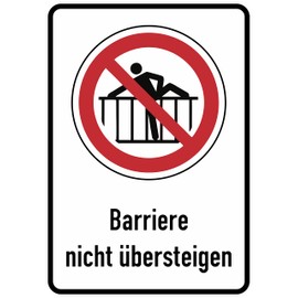 Daged Barrier nicht übersteigen Sticker 23 x 16 cm Sign DIN EN ISO 7010 Sticker T-173