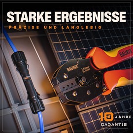 BAURIX® MC4 Crimping Tool [2.5-6 mm²] I Solar Crimping Tool for MC4 PV Cable, Solar Plug MC4 Connector, Solar Cable, PV Solar Plug, Y Connector I MC4 Tool, Crimping Pliers, MC4 Pliers