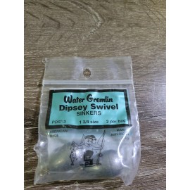 Water Gremlin,  Dipsey Swivel Sinkers. PDS-3, SZ 1 3/4, QTY 2.  Lead