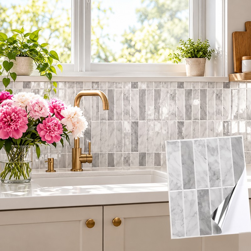 Peel and Stick Backsplash Tiles for Kitchen Walls – Self-Adhesive