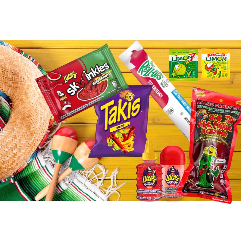 Tiktok Chamoy Pickle Kit With Fruit-Roll-up & Chips, Includes Lucas