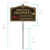 Private Property No Trespassing Sign, 12" x 8" No Soliciting