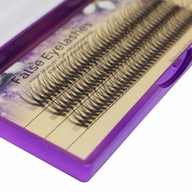 Scala 120Ppcs Fish Tail False Lashes 0.07 Thickness 20 Roots Hair C curl Eyelash Extension Strip False Eyelashes Makeup Individual Lashes (12mm)
