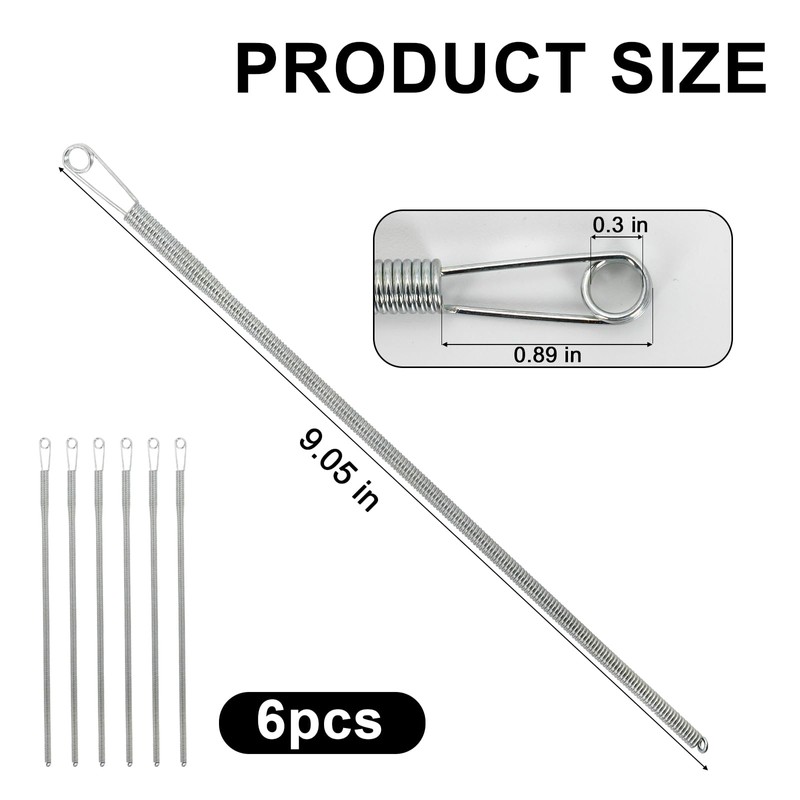 6pcs Spring Loop Drawstring Threader Tool for Hoodies, Sweatpants &