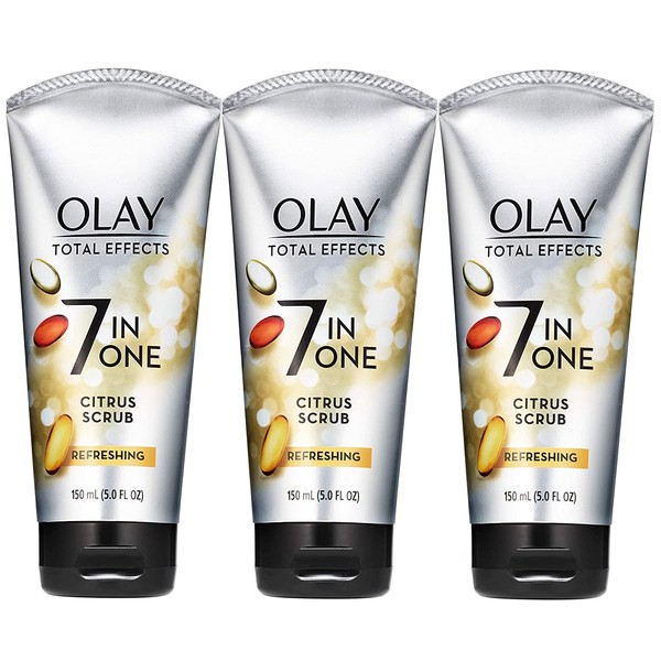 Olay Total Effects Citrus Facial Cleanser and Scrub, 5.0 Ounces (Pack of 3)