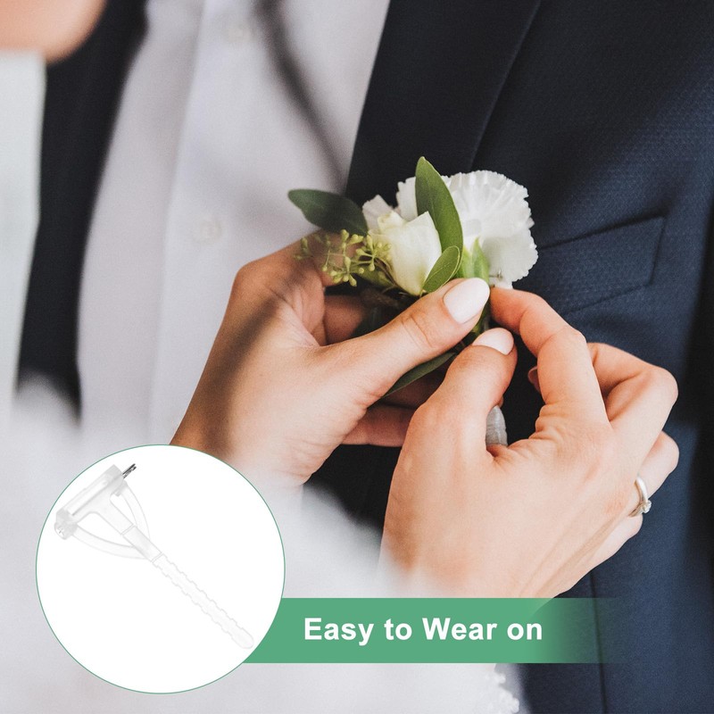 M METERXITY 20-Pack Boutonnieres Safety Pins, Plastic Triangle Corsage Pin