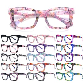 SIGVAN 15 Packs Reading Glasses Oprah Style Reading Glasses with Spring Hinge Square Computer Readers for Women (15 Mix, 2.25, multiplier_x)