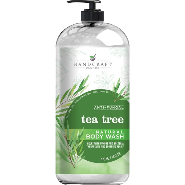 Handcraft Tea Tree Oil Body Wash 16 oz - Extra Strength Body Wash For Athletes Foot, Nail Fungus, Itchy Skin, Jock Itch, Acne and Eczema - Tea Tree Body Wash For Men & Women