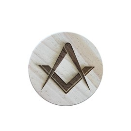 Ashton and Finch Masonic Coaster – Wooden Masonic Gift – Handcrafted Wooden Coaster for Freemasons