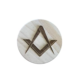 Ashton and Finch Masonic Coaster – Wooden Masonic Gift – Handcrafted Wooden Coaster for Freemasons
