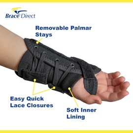 Kid’s Lace-Up Wrist Brace for Wrist Immobilization, Sprains & Strains, Carpal Tunnel Syndrome, & De Quervain’s Syndrome - Pediatric Sizes Offered in Left or Right Wrist by Brace Direct